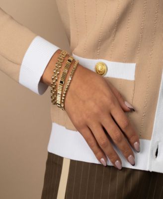 Solid Watch Gold Plated Link Style Bracelet