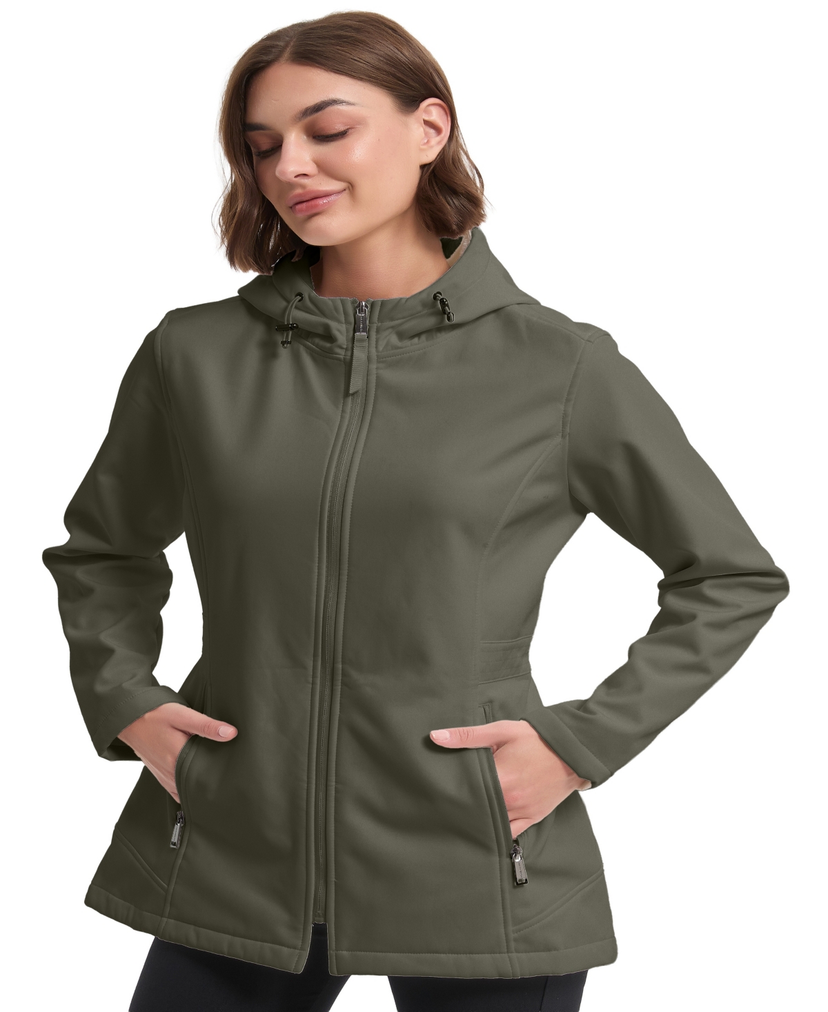 Hawke & Co. Women's Waist Detail Softshell Jacket In Green