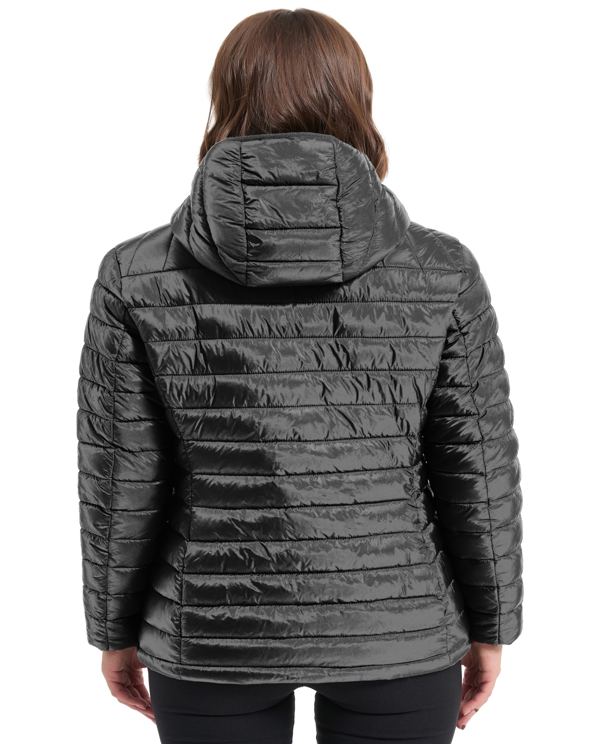 Hawke & Co. Women's Metallic Quilt Puffer Jacket In Black