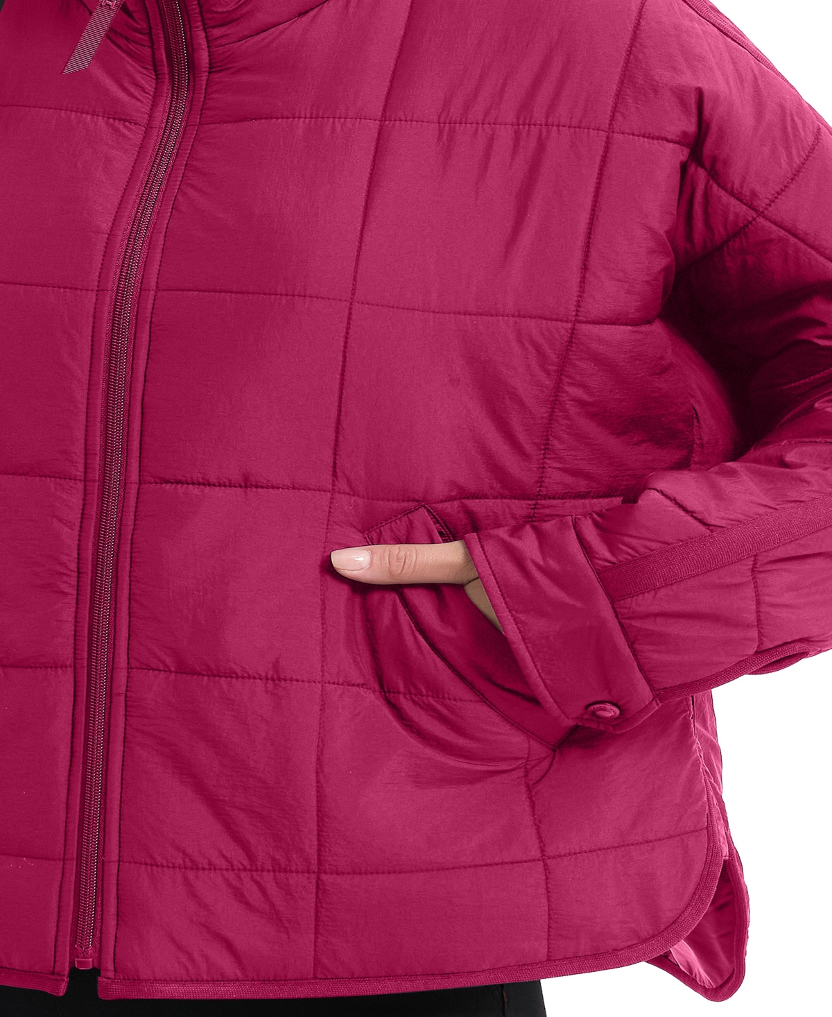 Hawke & Co. Women's Crinkle Oversized Quilted Jacket In Pink