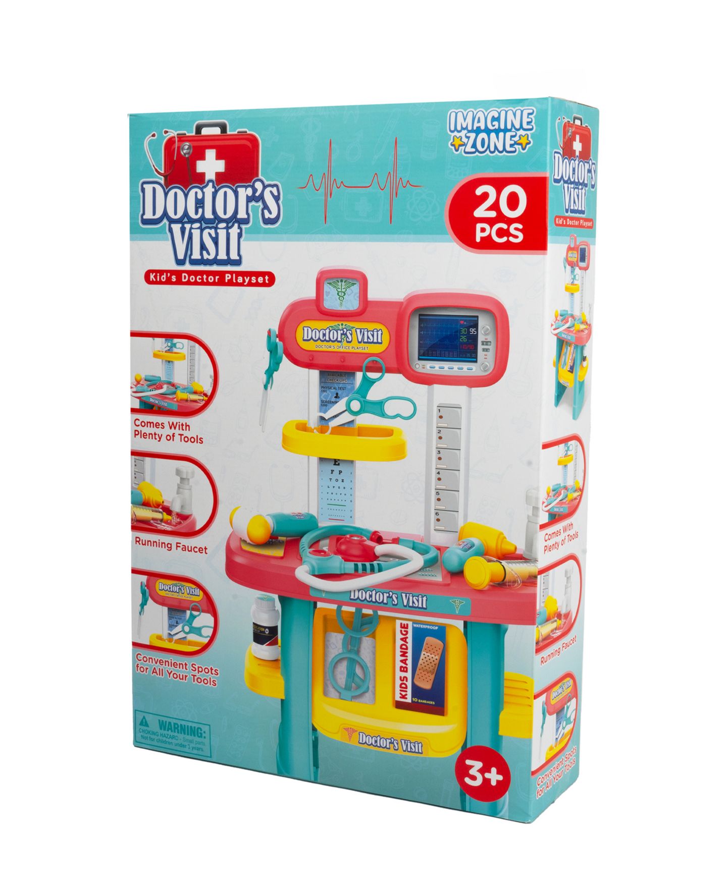 Детский игровой набор World Tech Toys Doctor's Visit Working Faucet 20-Piece Playset, Ages 3+ — фото 4