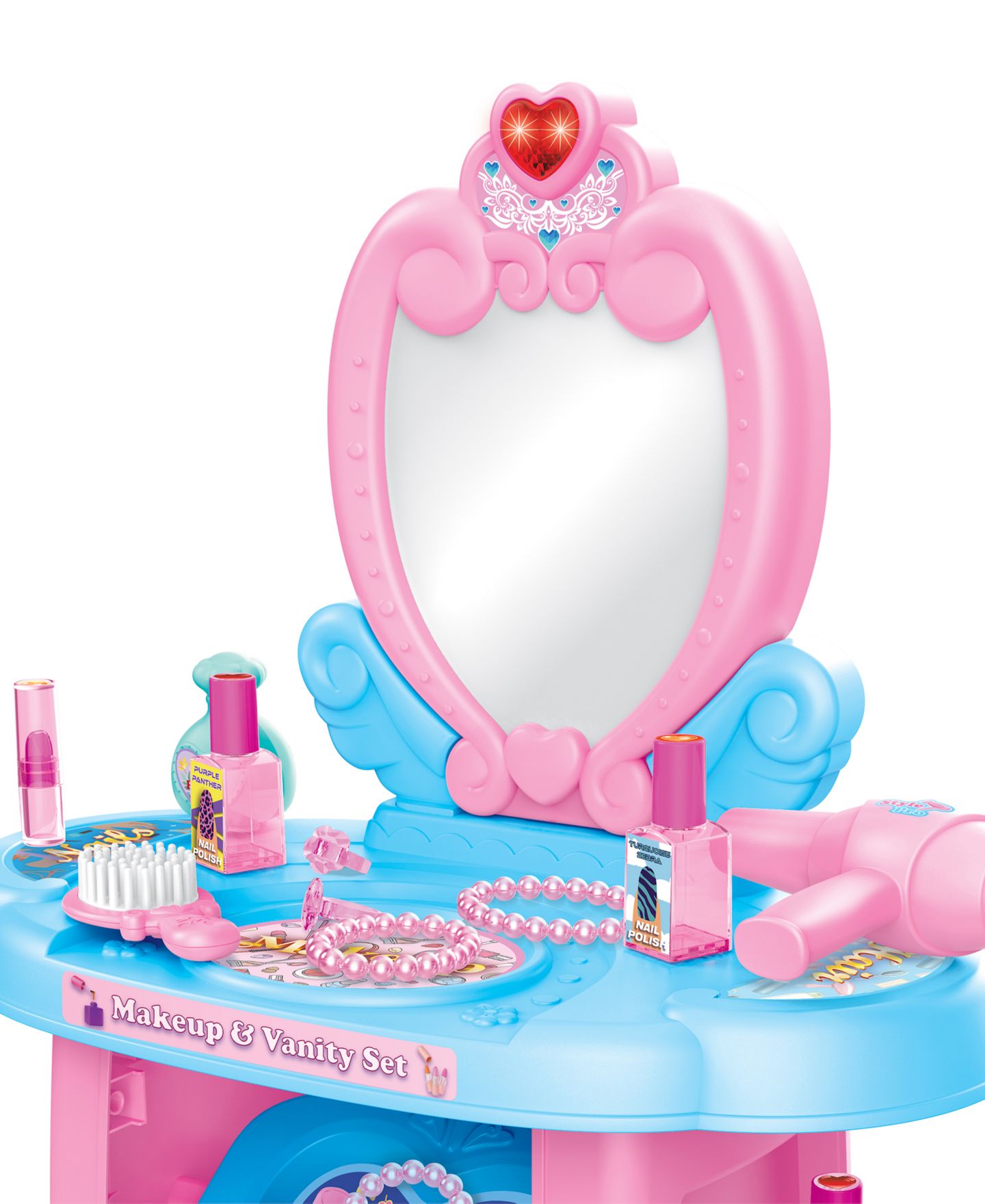 Детский игровой набор World Tech Toys Glamor Queen LED Lights Functional Mirror 22-Piece Vanity Playset, Ages 3+ — фото 2