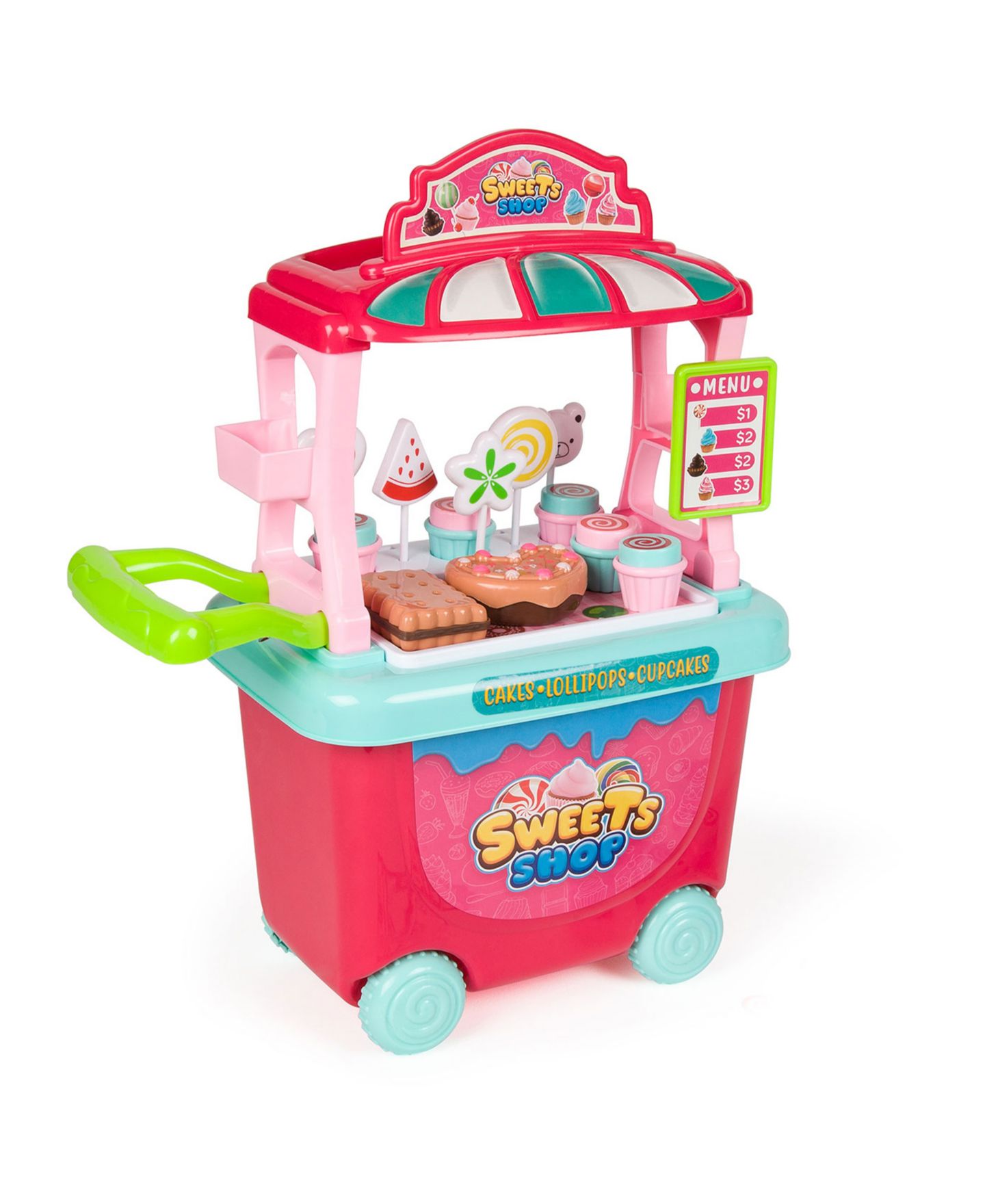 Детский игровой набор World Tech Toys Sweets Stop Rotating Wheels 28-Piece Cart Playset, Ages 3+ — фото 4