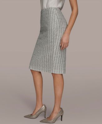 Women's Sequin Detail Pencil Midi Skirt