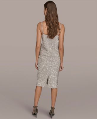 Women's Sequin Detail Cowl Neck Camisole