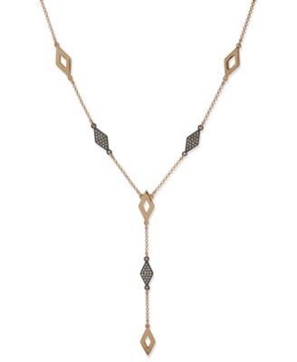 KARL LAGERFELD PARIS - Two-Tone Pave Y Necklace
