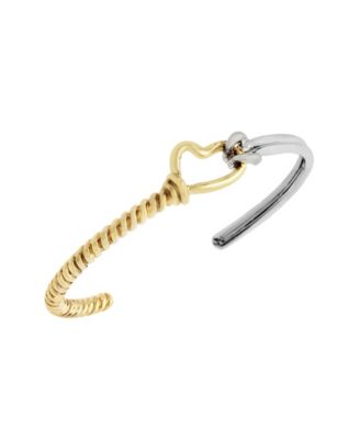 Two Tone Heart Knot Cuff Bracelet