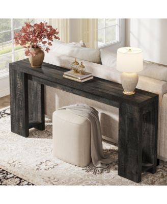 70.9-Inch Long Console Table, Farmhouse Wooden Entryway Sofa Table Behind Couch, Narrow Entry Console
