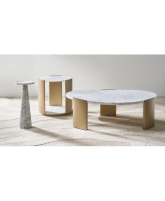 1 piece polished stainless steel base Flare End Table