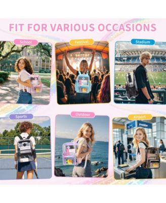 Heavy-Duty Clear Backpack with Wide Straps – Transparent School Bag for Stadium, Concerts, Sports & Events