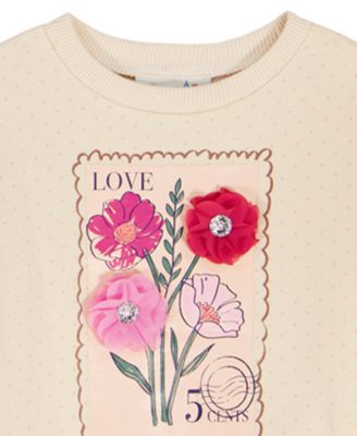 Girls' Toddler 2T-4T Crewneck Top and Leggings Pants, 2-Piece Set