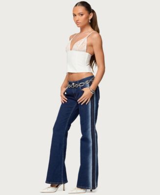 Women's Keesha Lacey Boned V Neck Top