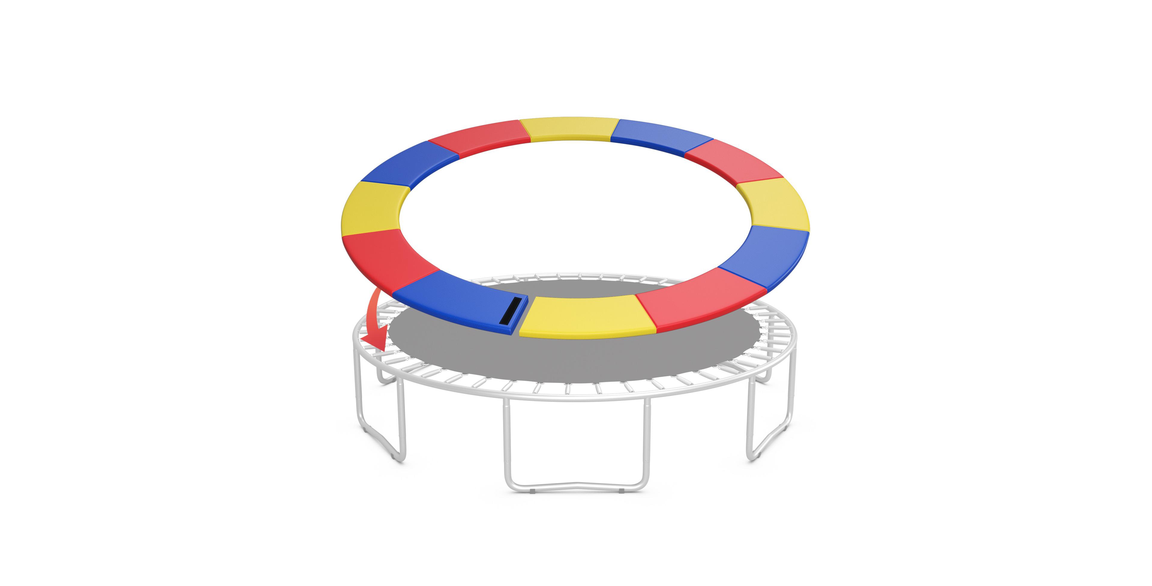 Skonyon 15 Ft Trampoline Pad Replacement Safety Pad with Fixing Straps (Multicolor)