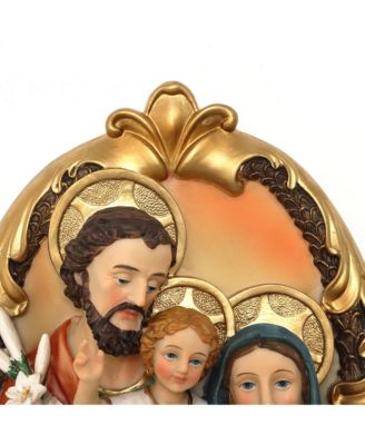 Holy Family Wall Plaque, Oval Religious Decor Featuring Joseph, Mary & Baby Jesus for Prayer Room & Faithful Home