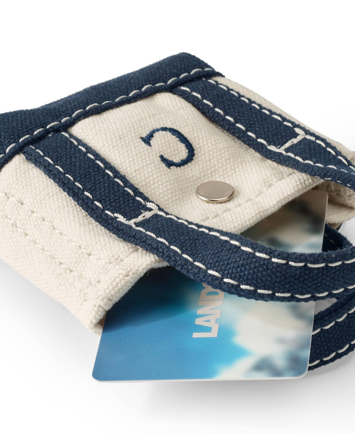 Lands' End Pre-Monogrammed Letter C Micro Canvas Tote