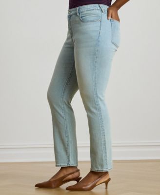 Plus Size Mid-Rise Straight Ankle Jeans