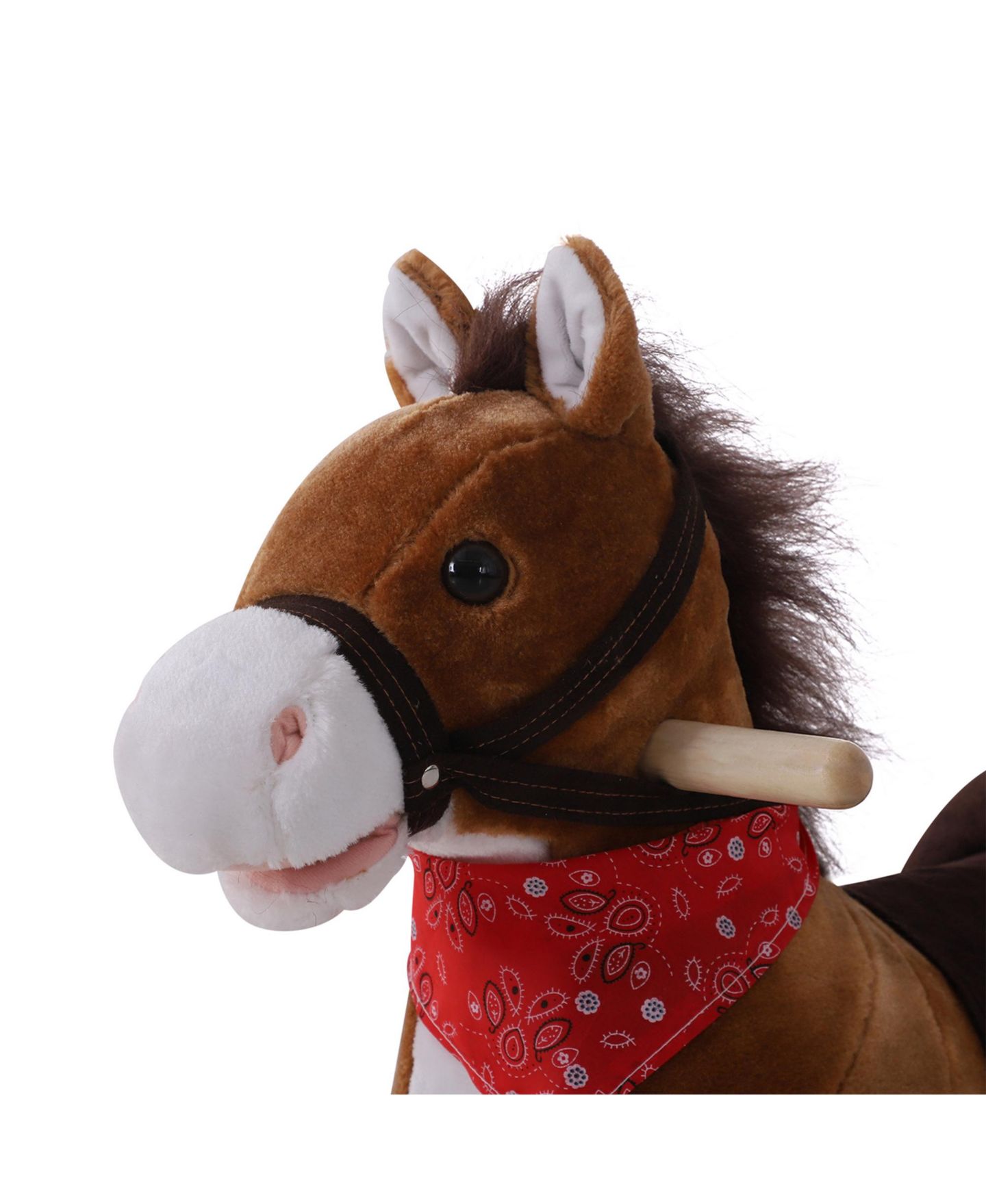 Детская мягкая игрушка Qaba Kids Plush Rocking Horse with Realistic Sounds, 88 lb. Capacity, Ages 3+ — фото 9