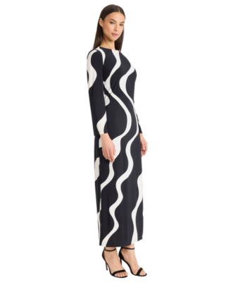 Women's Long-Sleeve Maxi Dress with Slit
