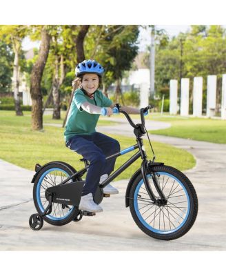 18 Inch Kids Bike with Adjustable Handlebar and Saddle Black