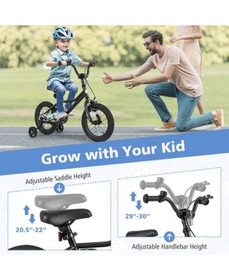 16 Inch Kids Bike Adjustable for 3-8 Years Old with Low-Step Frame