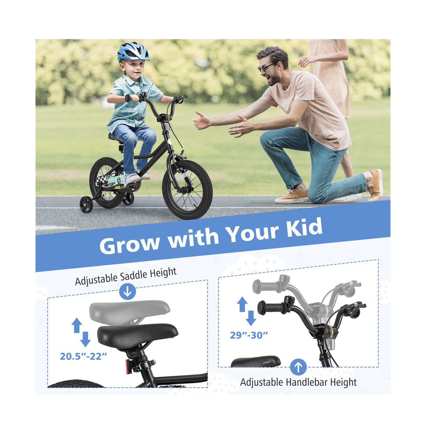 Детская игрушка SUGIFT 16 Inch Adjustable Low-Step Frame Carbon Steel Kids Bike, Ages 3-8, цвет: Чёрный — фото 6