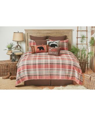 Bearly Awake Embroidered Thanksgiving Accent Throw Pillow, 12" x 16"