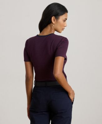 Women's Striped Short-Sleeve Crew Neck T-Shirt