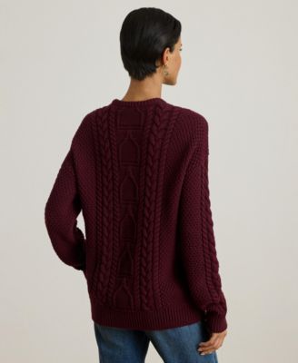Women's Cable-Knit Crewneck Sweater