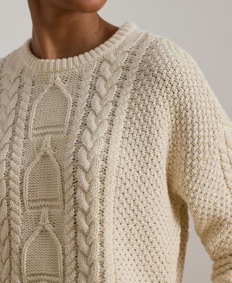 Women's Cable-Knit Crewneck Sweater