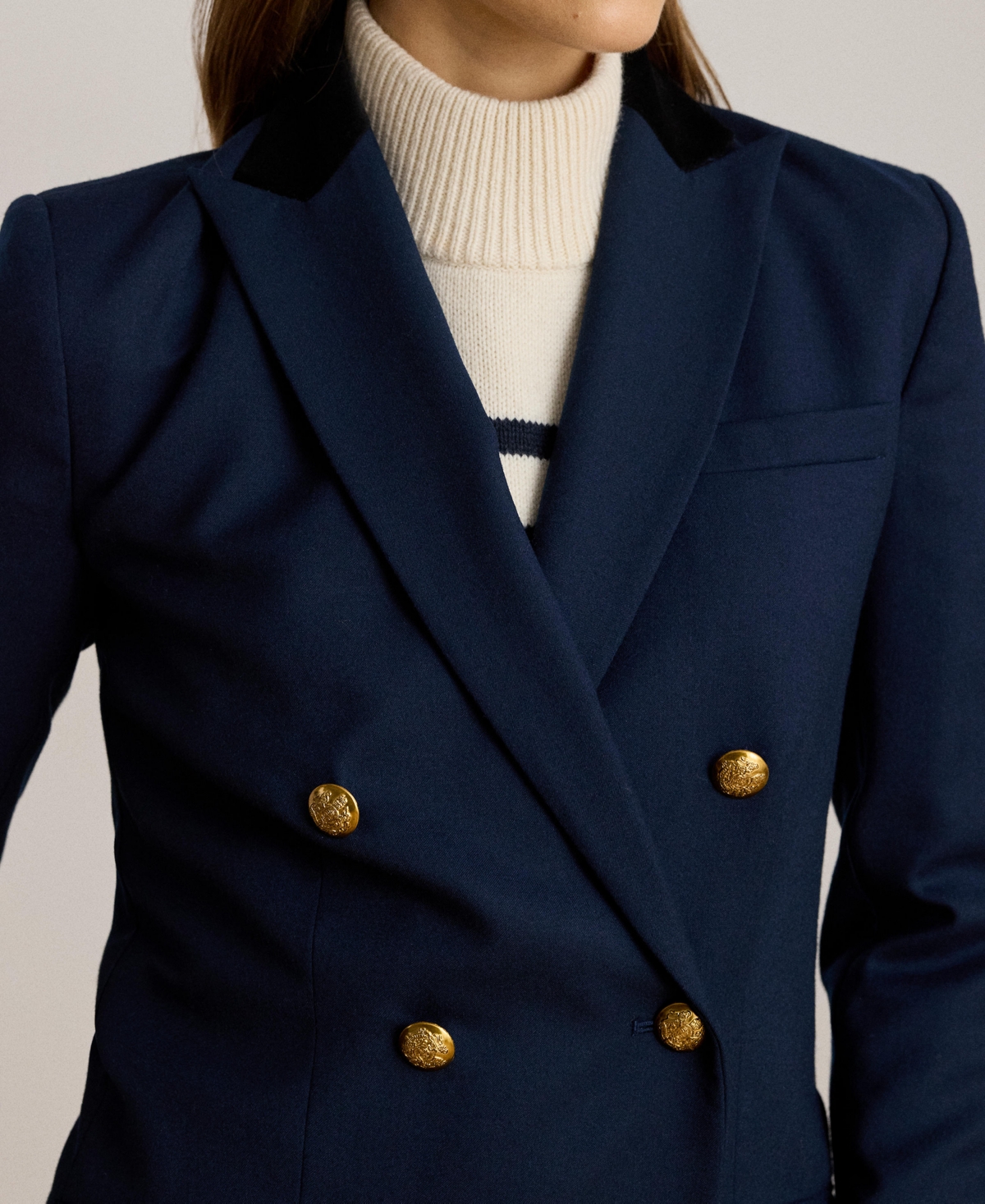 Lauren Ralph Women's Double-Breasted Twill Blazer