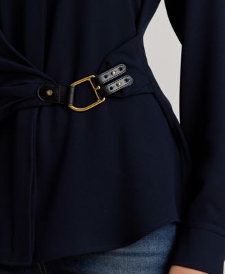 Women's Buckle Trim Top