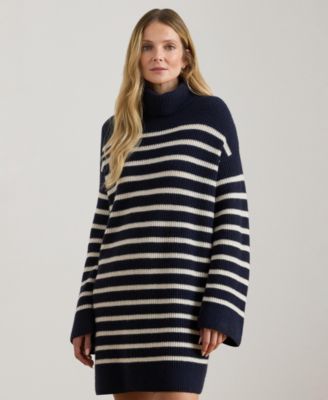 Women's Striped Turtleneck Dress