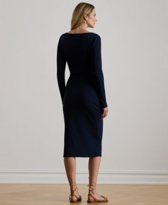 Women's Button Trim Rib Knit Dress