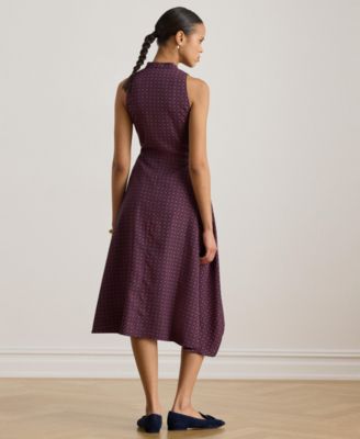 Women's Print Tie-Front Sleeveless Dress