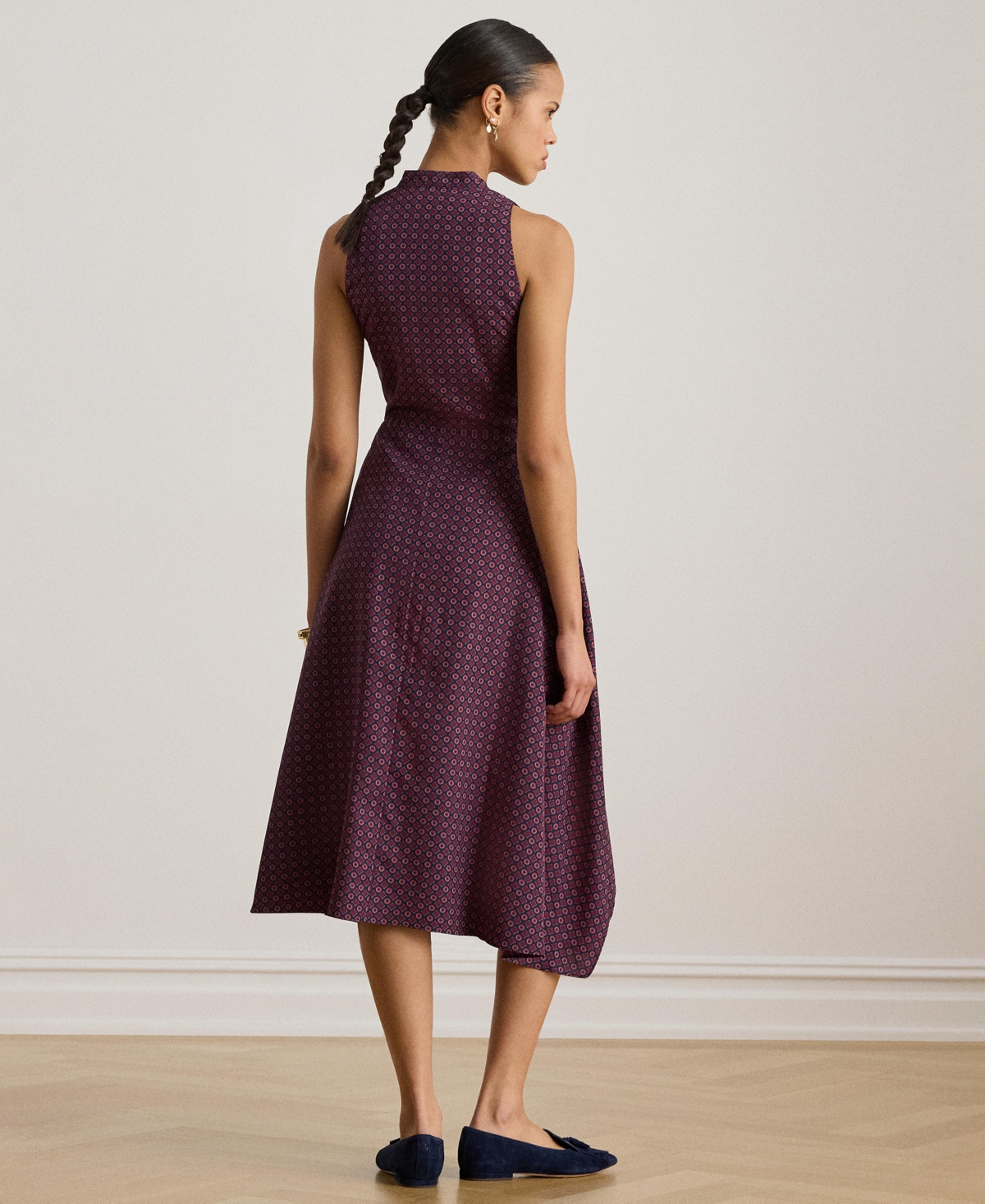 Lauren Ralph Women's Print Tie-Front Sleeveless Dress