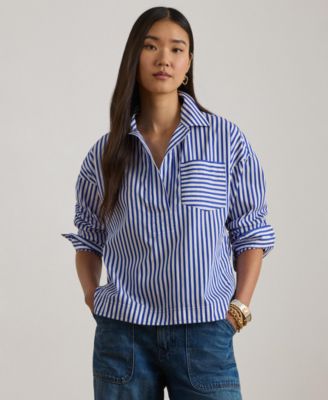 Lauren Ralph Lauren - Women's Striped Crop Shirt