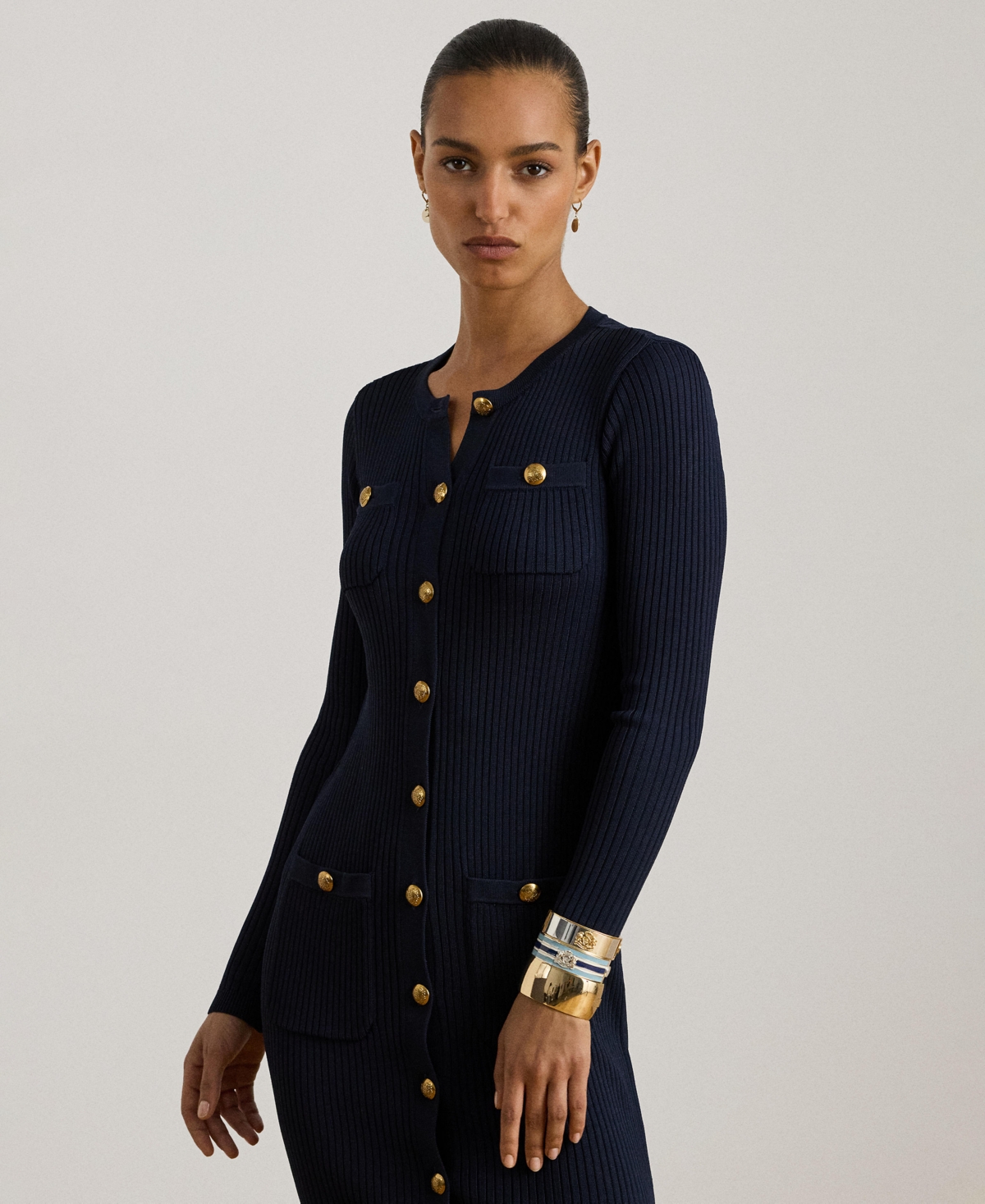 Ralph Lauren Women's Rib-knit Sweater Dress In Blue