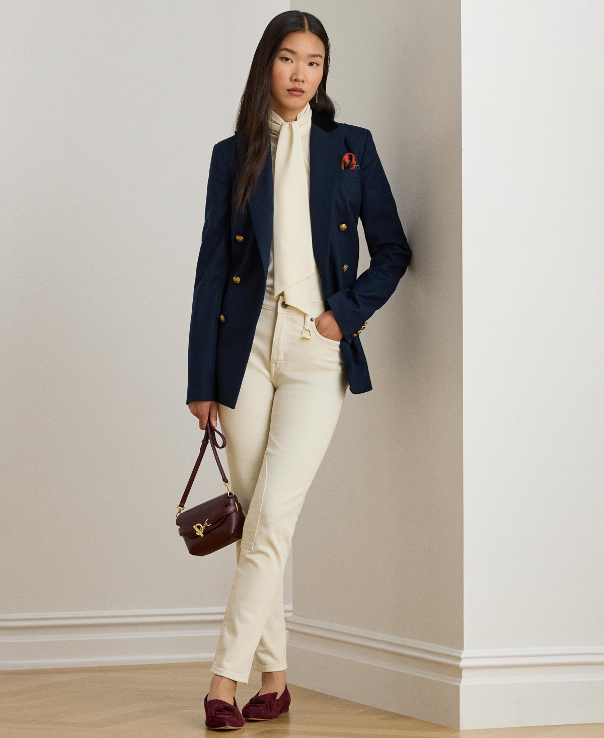 Lauren Ralph Women's Tie-Neck Top