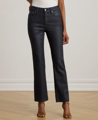 Women's Coated High-Rise Straight Ankle Jeans