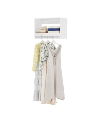MDF Wood Shelf Tall Hanging Closet Unit