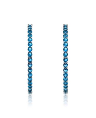 Big Hoop with Colored Cubic Zirconia Earrings