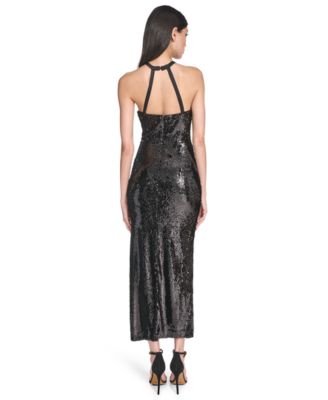 Women's Sequined Halter Neck Dress