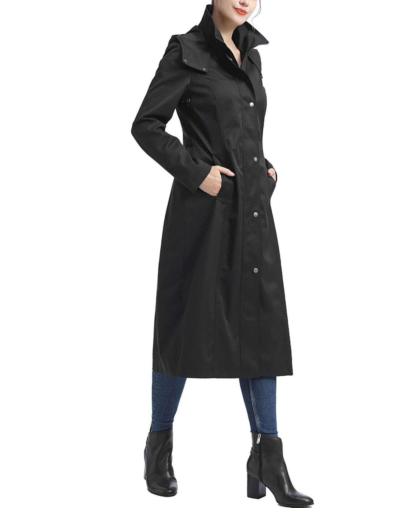 Женское пальто kimi + kai Water-Resistant Hooded Long, цвет: Чёрный — фото 2