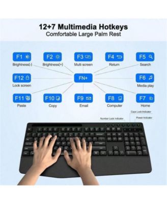 Wireless Keyboard And Mouse Combo- Level DPI Adjustable Wireless Mouse, OS Desktop Laptop, Black