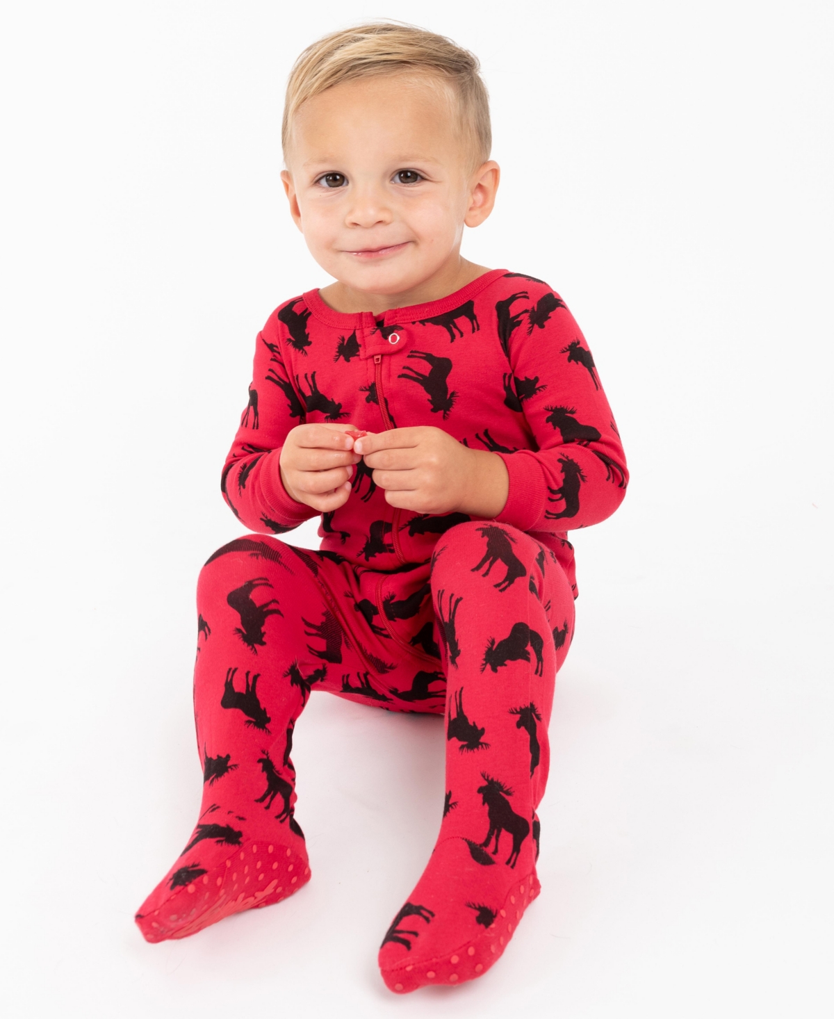 Leveret Baby Footed Cotton Holiday Pajamas