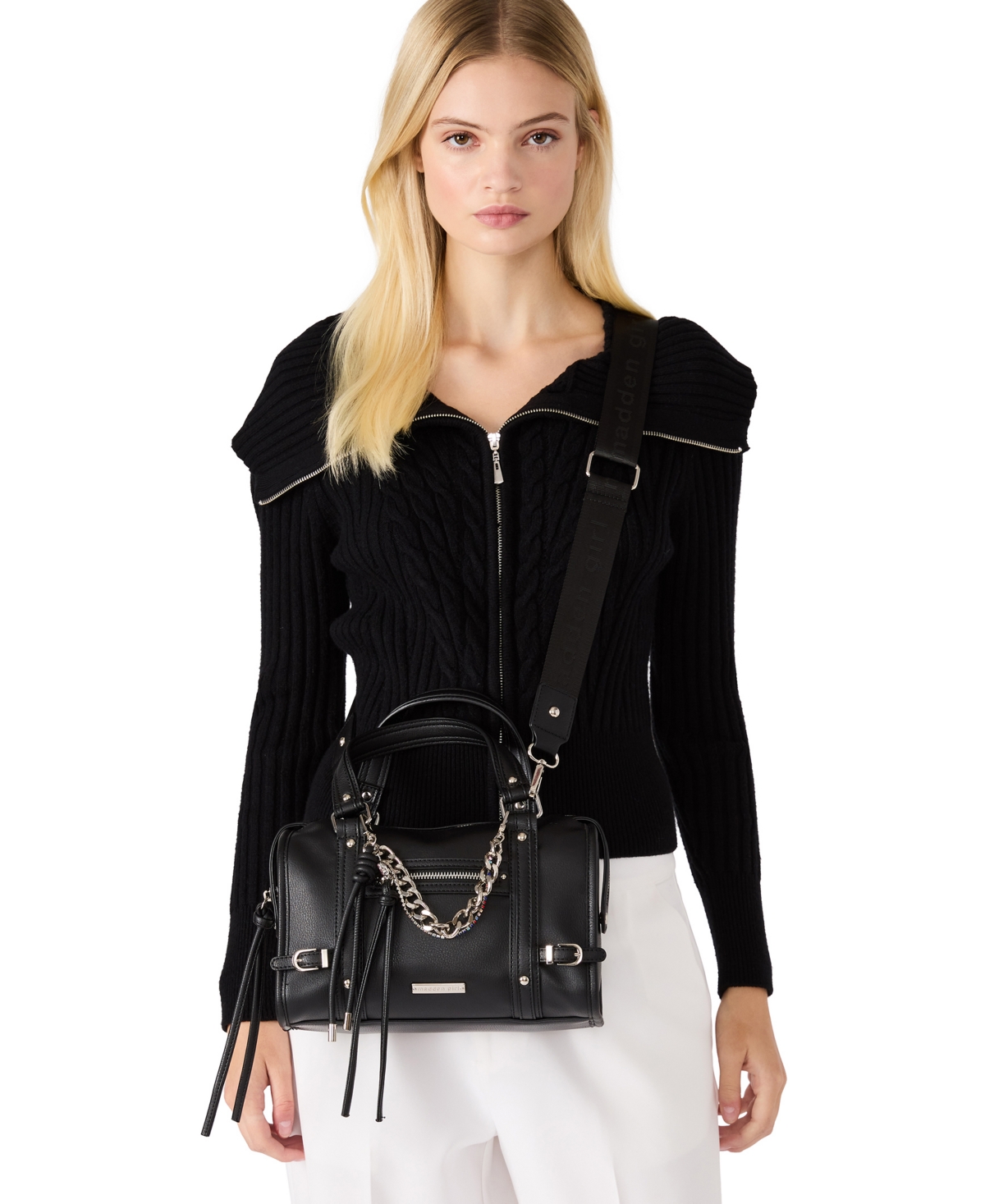 Madden Girl Audire Satchel Bag In Black