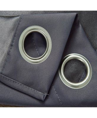 Anchorage Blackout Single Grommet Curtain Panel Pair - 54x63", Charcoal