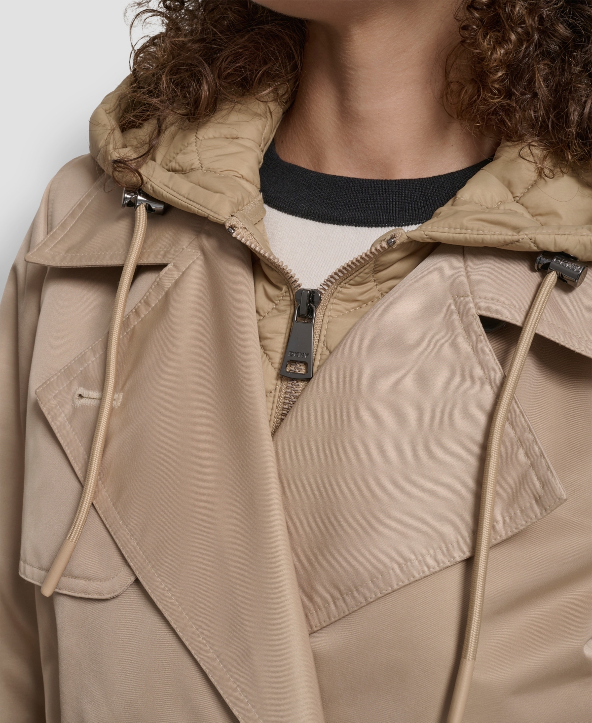 Dkny Women's Double Breasted Trench Coat In Brown