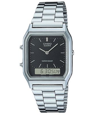Casio - Unisex Analog Digital Silver-Tone Stainless Steel Watch, 29.8mm, AQ230A-1