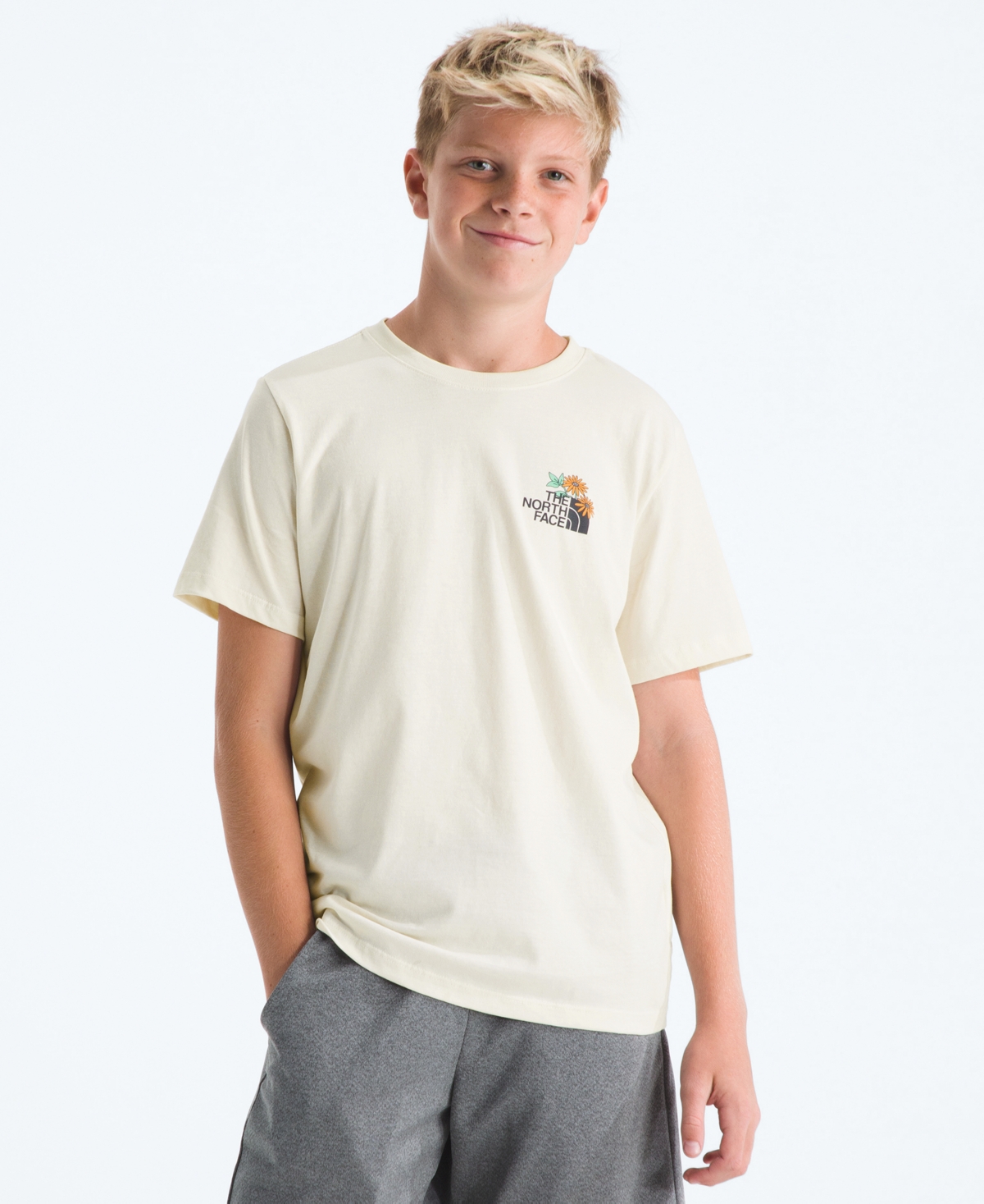 The North Face Boys and Girls 6-16 Floral Logo Short-Sleeve T-Shirt
